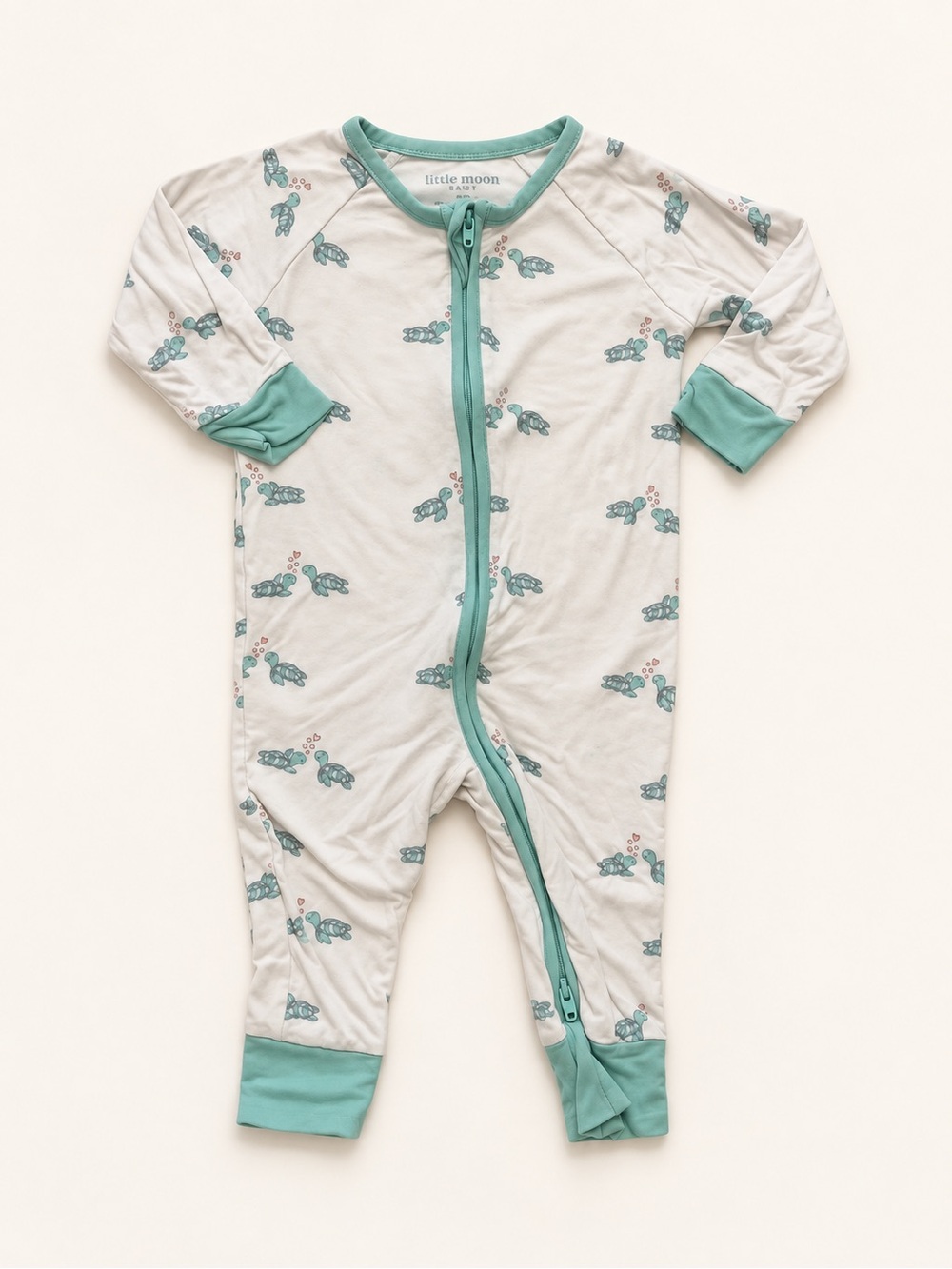 Cocomoon Footie with Teal Turtle Trim
